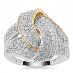 (Size R to S) Diamond Ring 1.53ct (over 7 grams of 9K yellow and white gold!)
